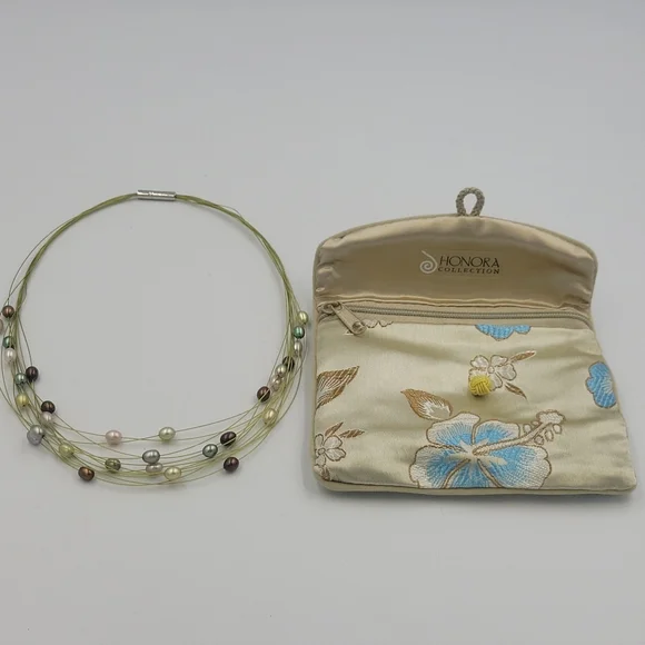 Honora 12 Strand Flosted Pearl Necklace - Picture 6 of 7